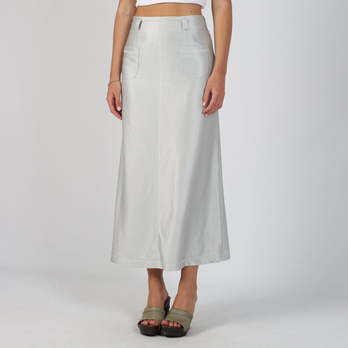 Silver 90s le midi Woven Maxi Skirt (XS)