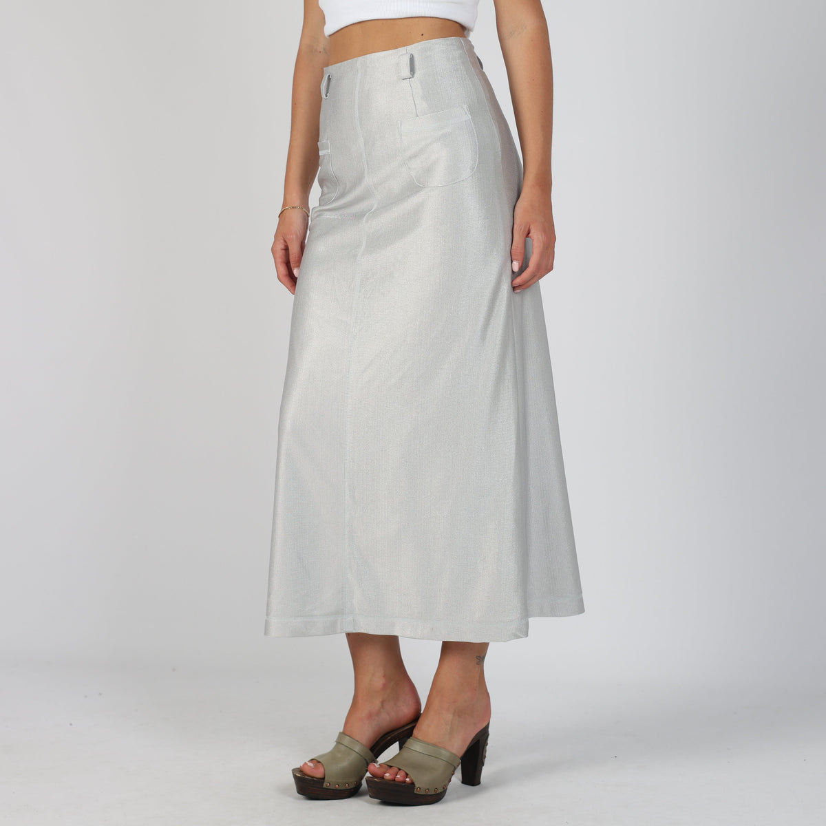 Silver 90s le midi Woven Maxi Skirt (XS)