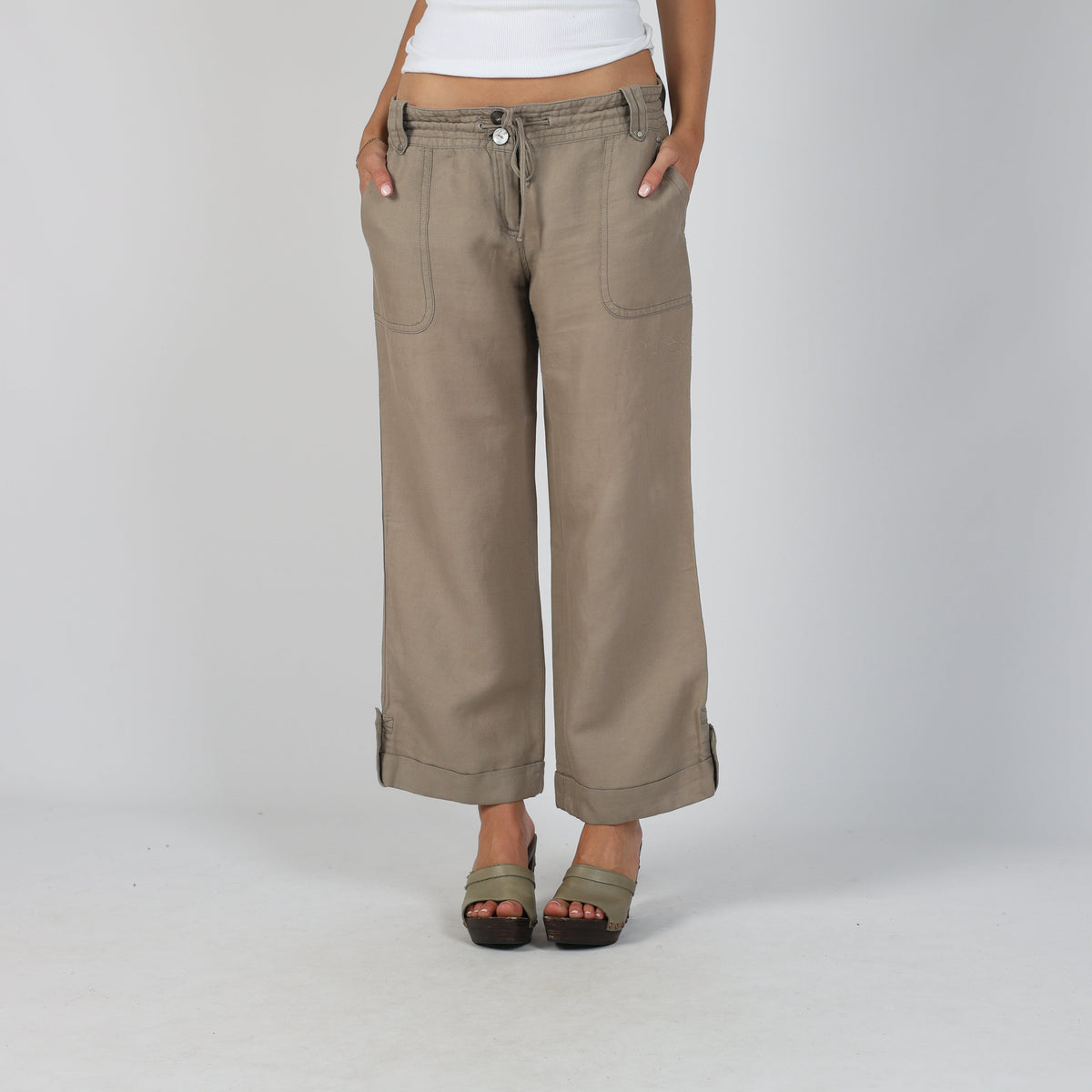 Brown 90s Max Mara Woven Trousers (10)