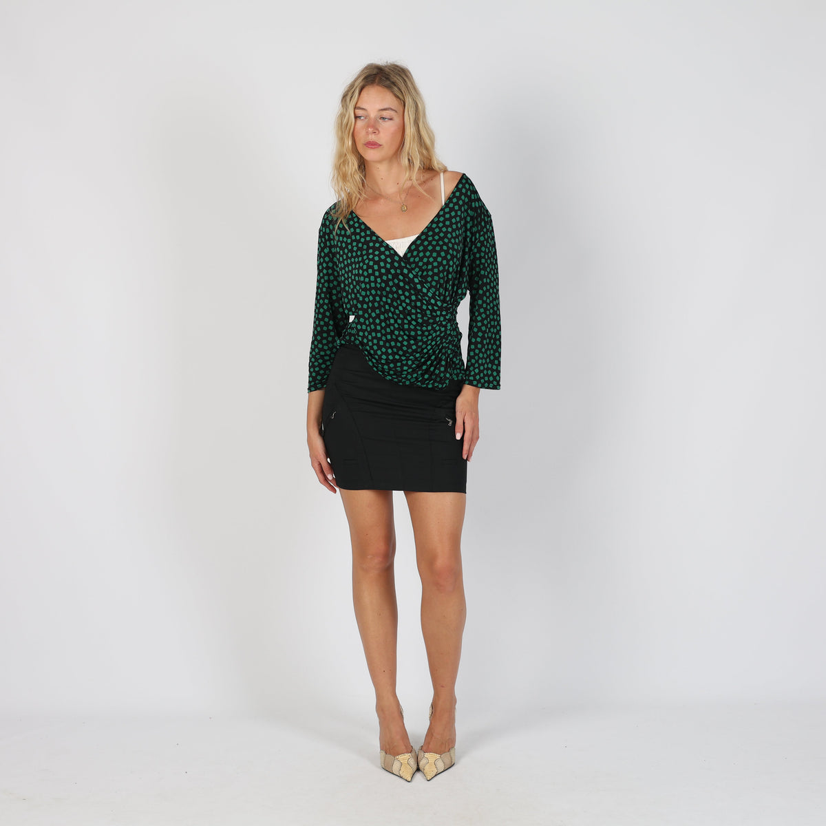 Black 90s Costume National Woven Mini Skirt (S)