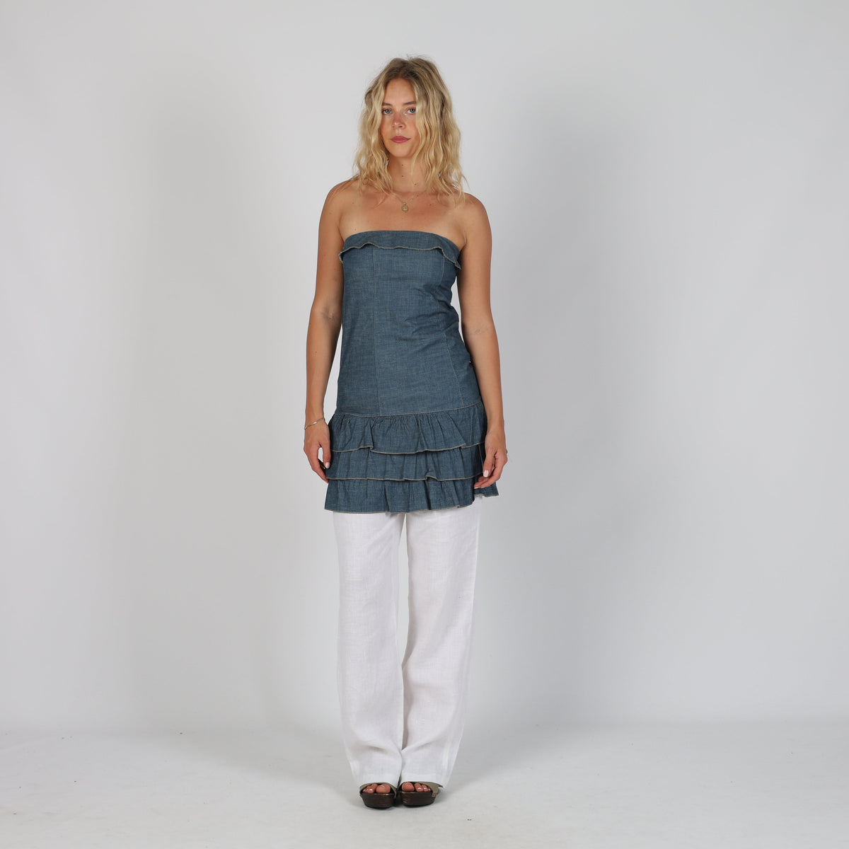 Blue 90s Denim Mini Dress (S)