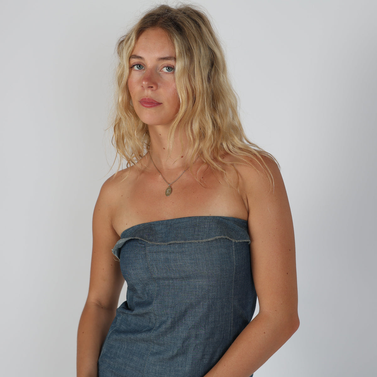 Blue 90s Denim Mini Dress (S)