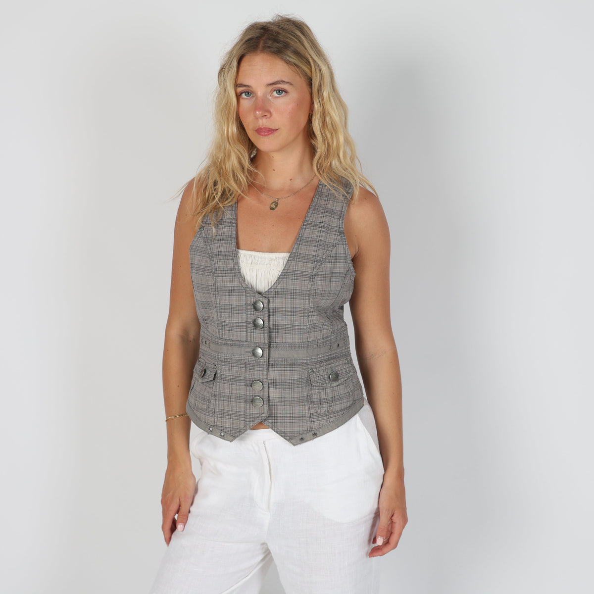 Grey 90s Street One Woven Vest (S)