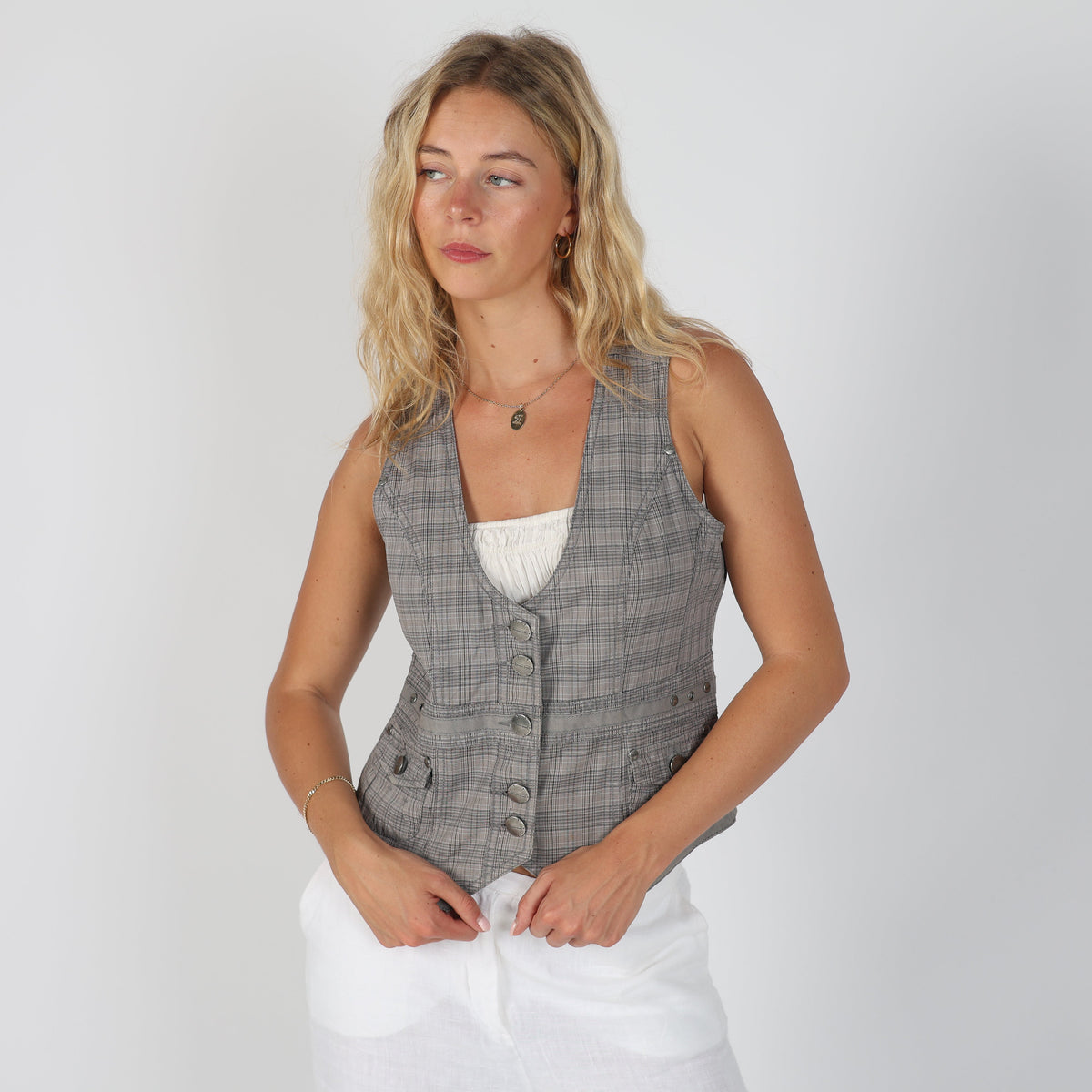 Grey 90s Street One Woven Vest (S)