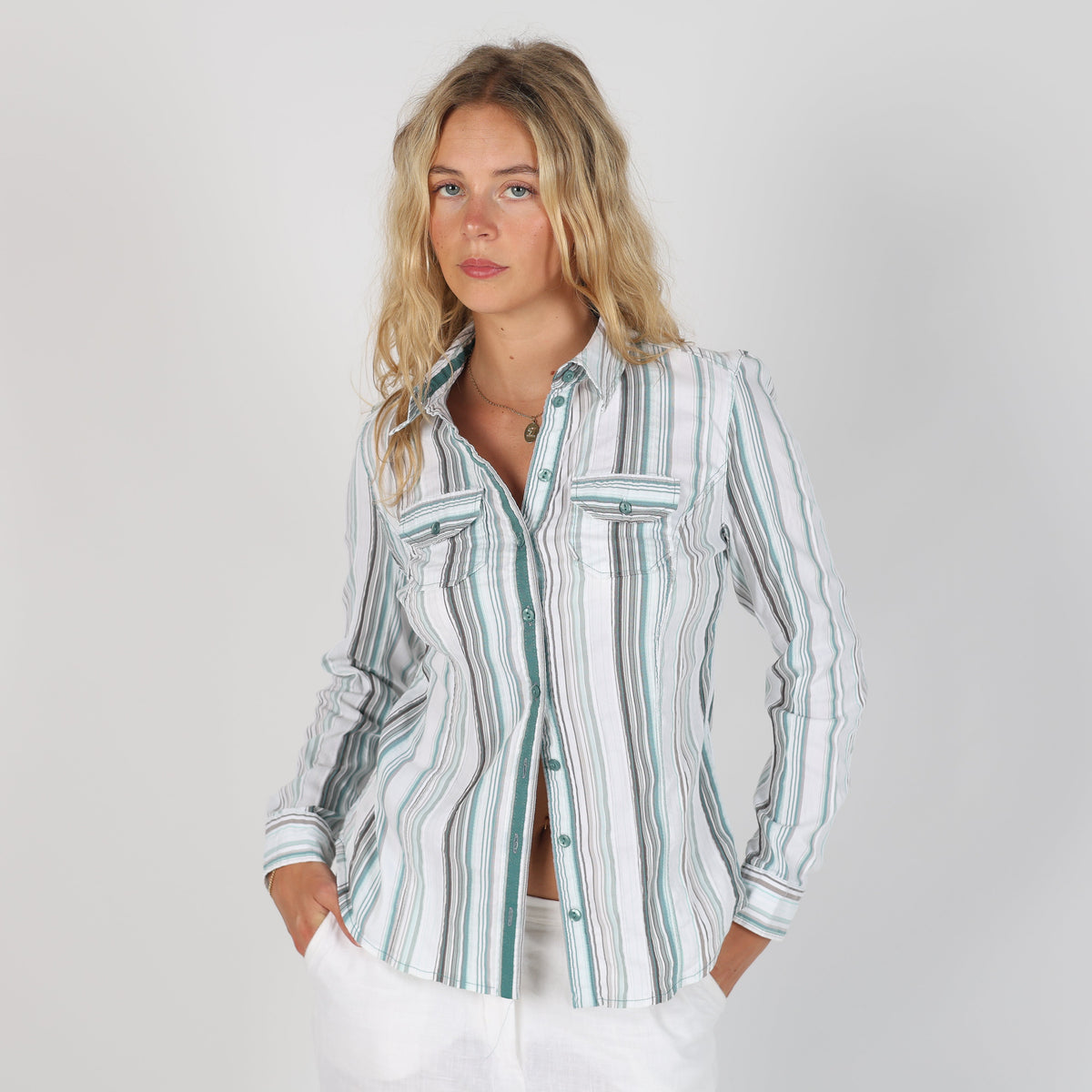 Turquoise 90s Bonita Shirt (S)