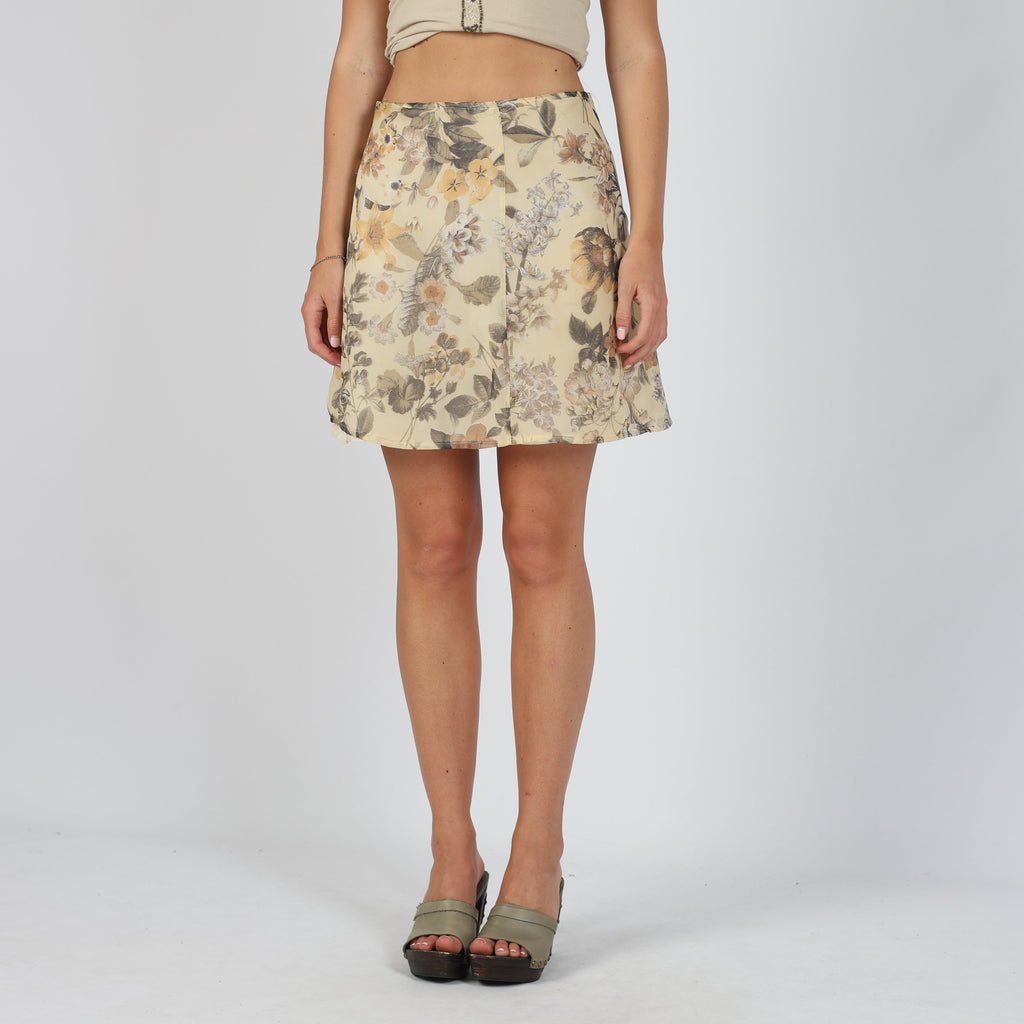 Yellow 90s Andre Woven Mini Skirt (8)