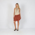 Orange 90s Woven Mini Skirt (S)