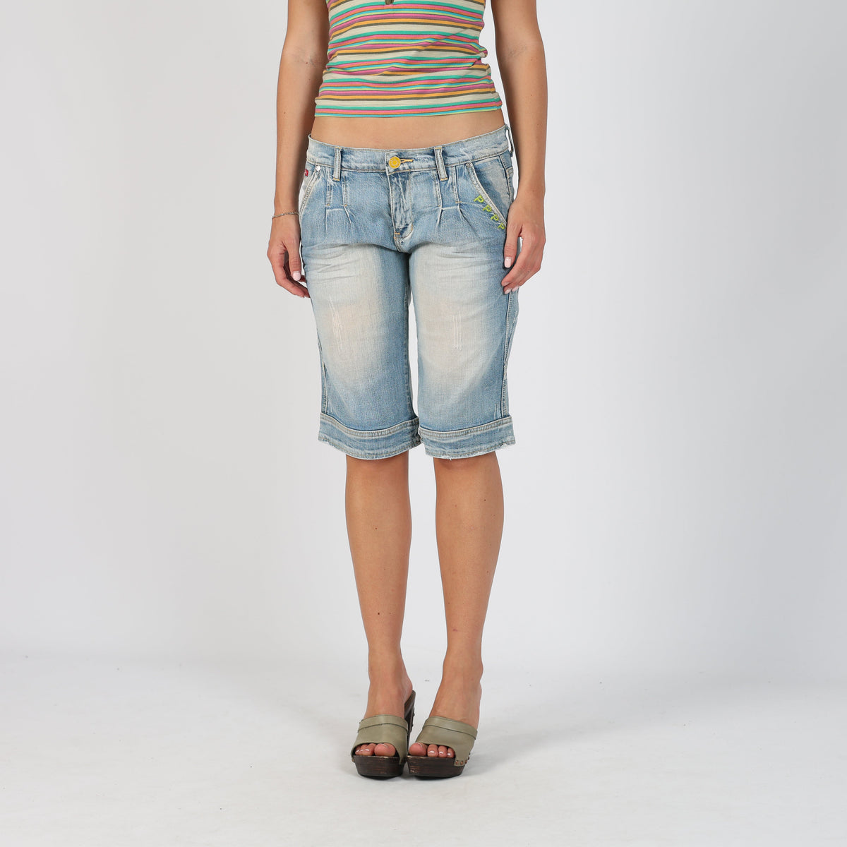 Light Blue Y2K Park Flash Capri Trouser (M)