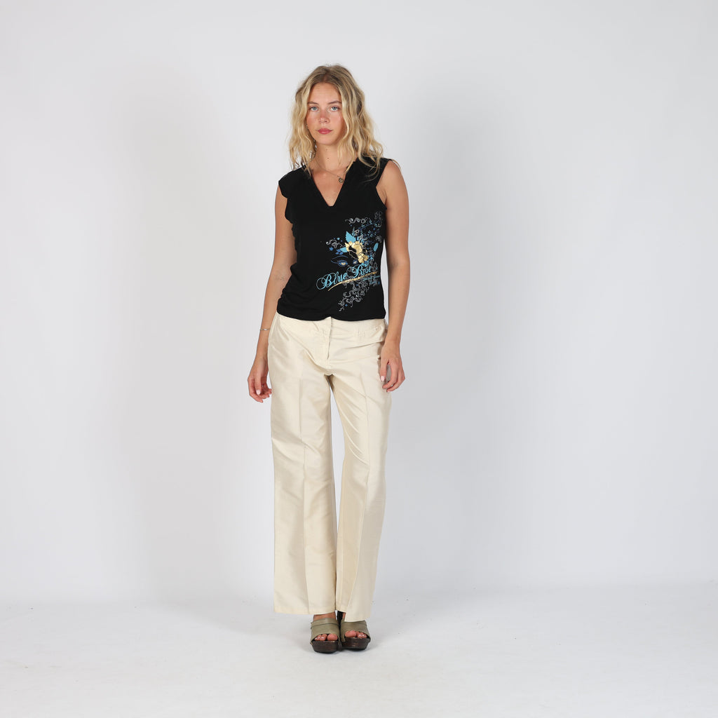 Cream 90s Max&Co. Woven Trousers (M)