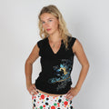 Black 90s L.A. Blue Rose Woven Vest (M)