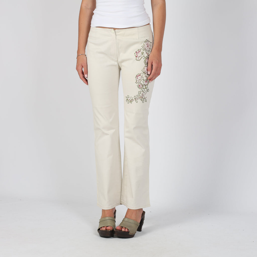 Cream 90s E.L.F. Woven Trousers (M)