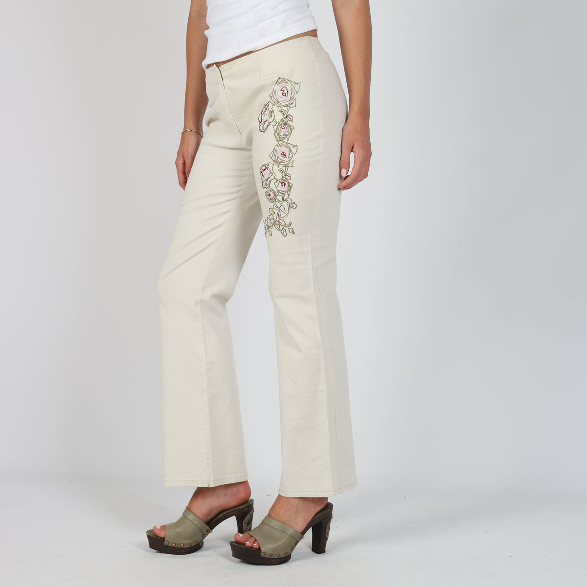 Cream 90s E.L.F. Woven Trousers (M)