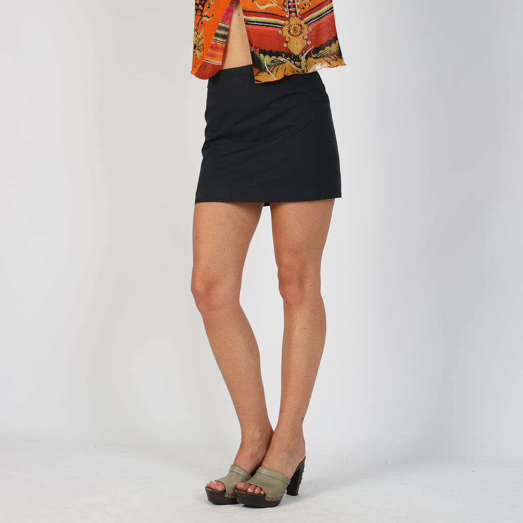 Black 90s Calvin Klein Woven Mini Skirt (S)