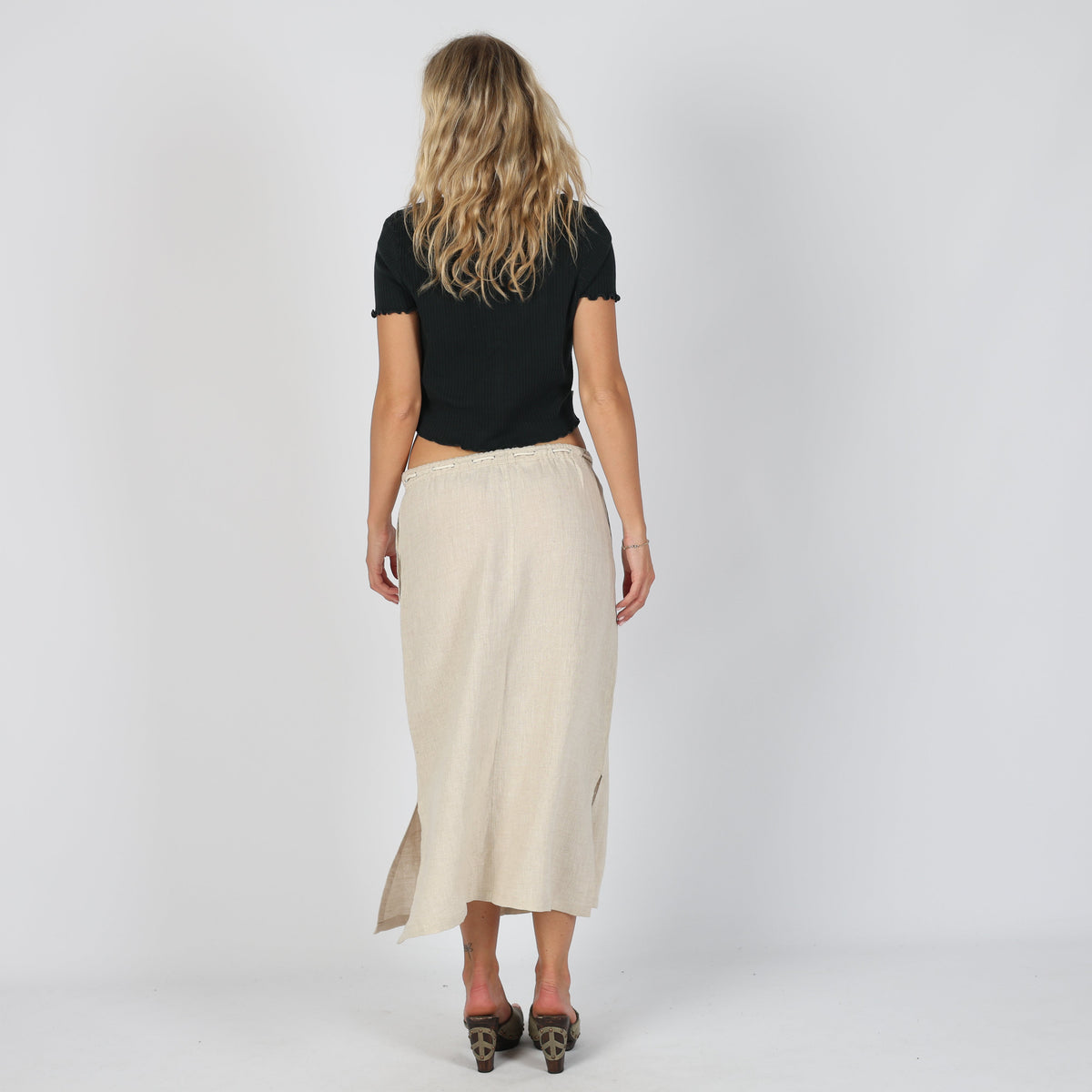 Beige 90s Niama Woven Maxi Skirt (S)