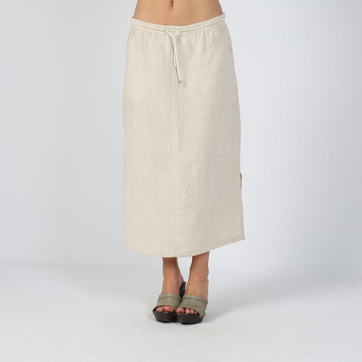 Beige 90s Niama Woven Maxi Skirt (S)