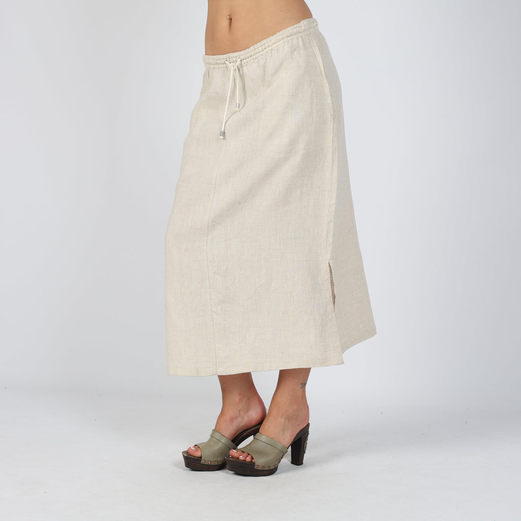 Beige 90s Niama Woven Maxi Skirt (S)