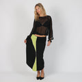 Black 90s Coconuda Woven Midi Skirt (M)