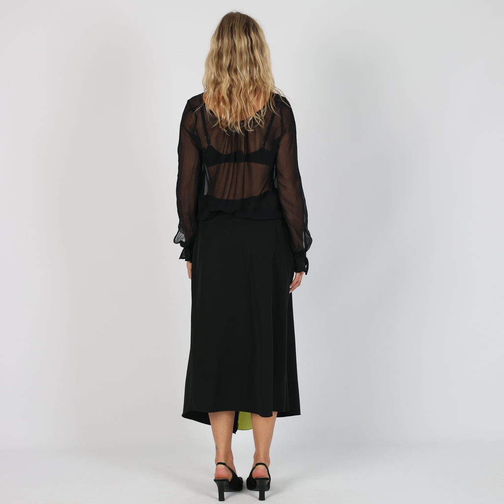 Black 90s Coconuda Woven Midi Skirt (M)