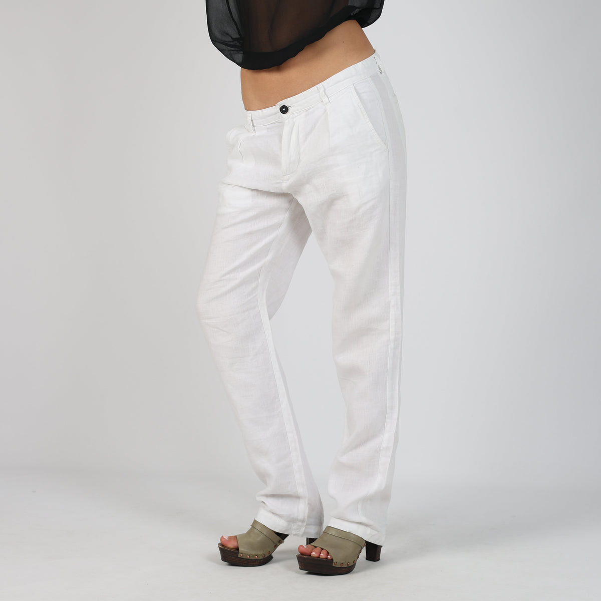 White Y2K United Colors of Benetton Woven Trousers (M)