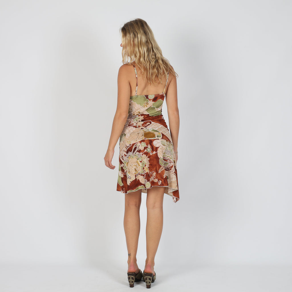 Brown 90s Woven Mini Dress (S)