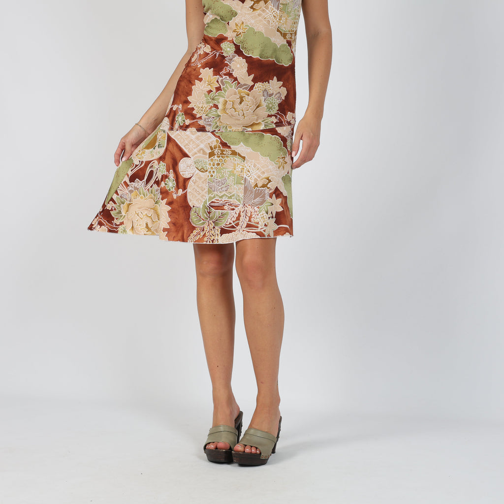 Brown 90s Woven Mini Dress (S)
