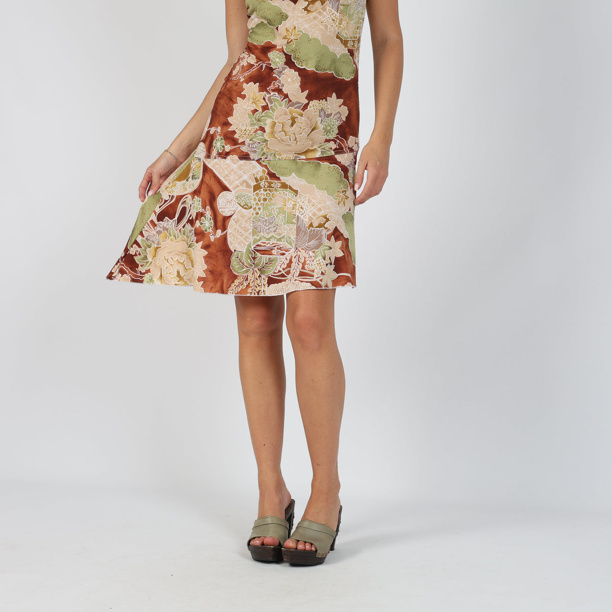 Brown 90s Woven Mini Dress (S)