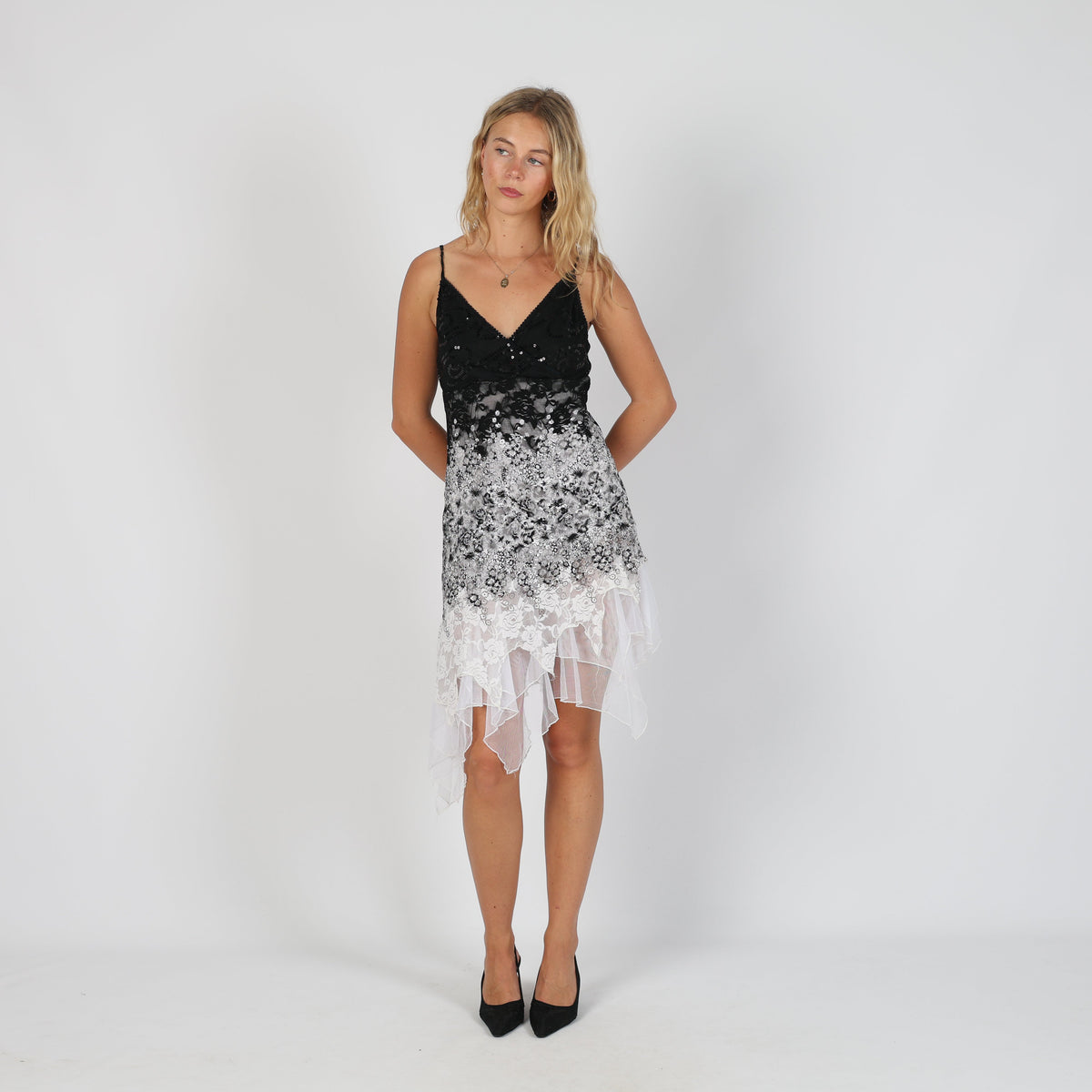 Black 90s Mesh Midi Dress (S)