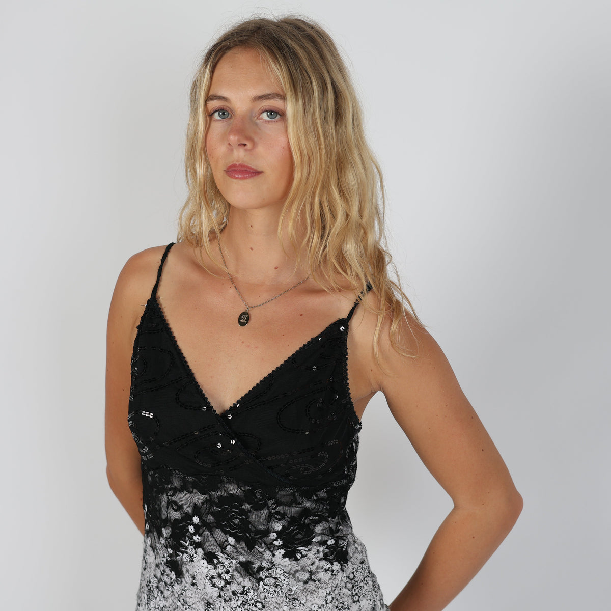 Black 90s Mesh Midi Dress (S)
