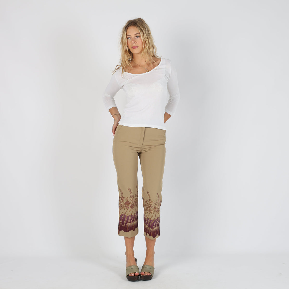 Tan Y2K Zoe Woven Trousers (XS)