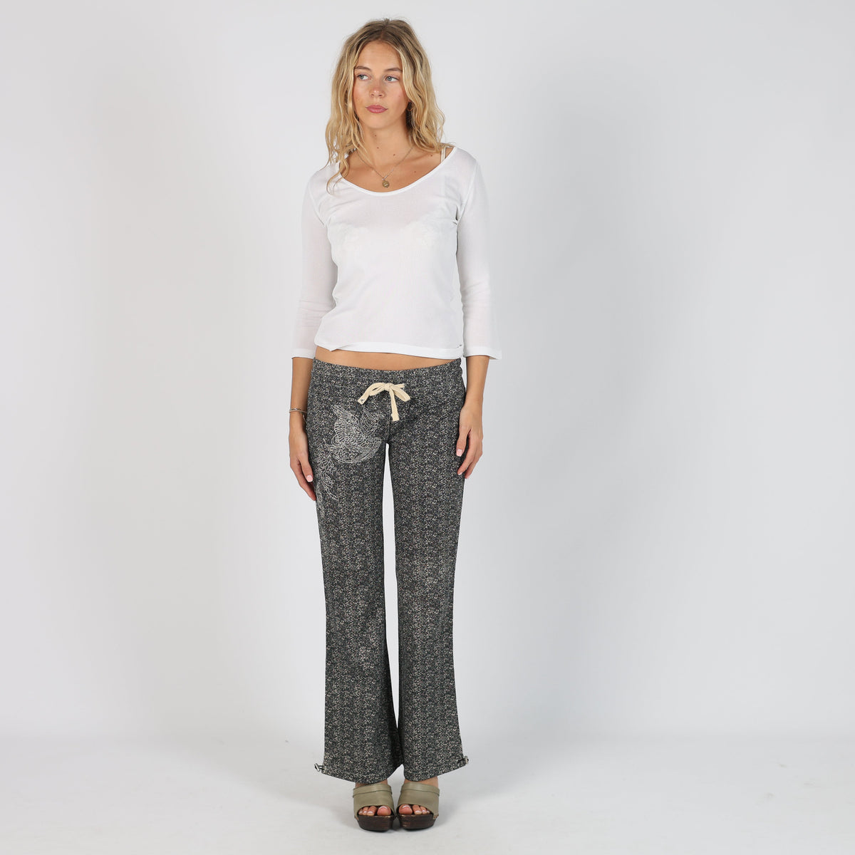 Black Y2K Made in Italy Woven Trousers (XS)