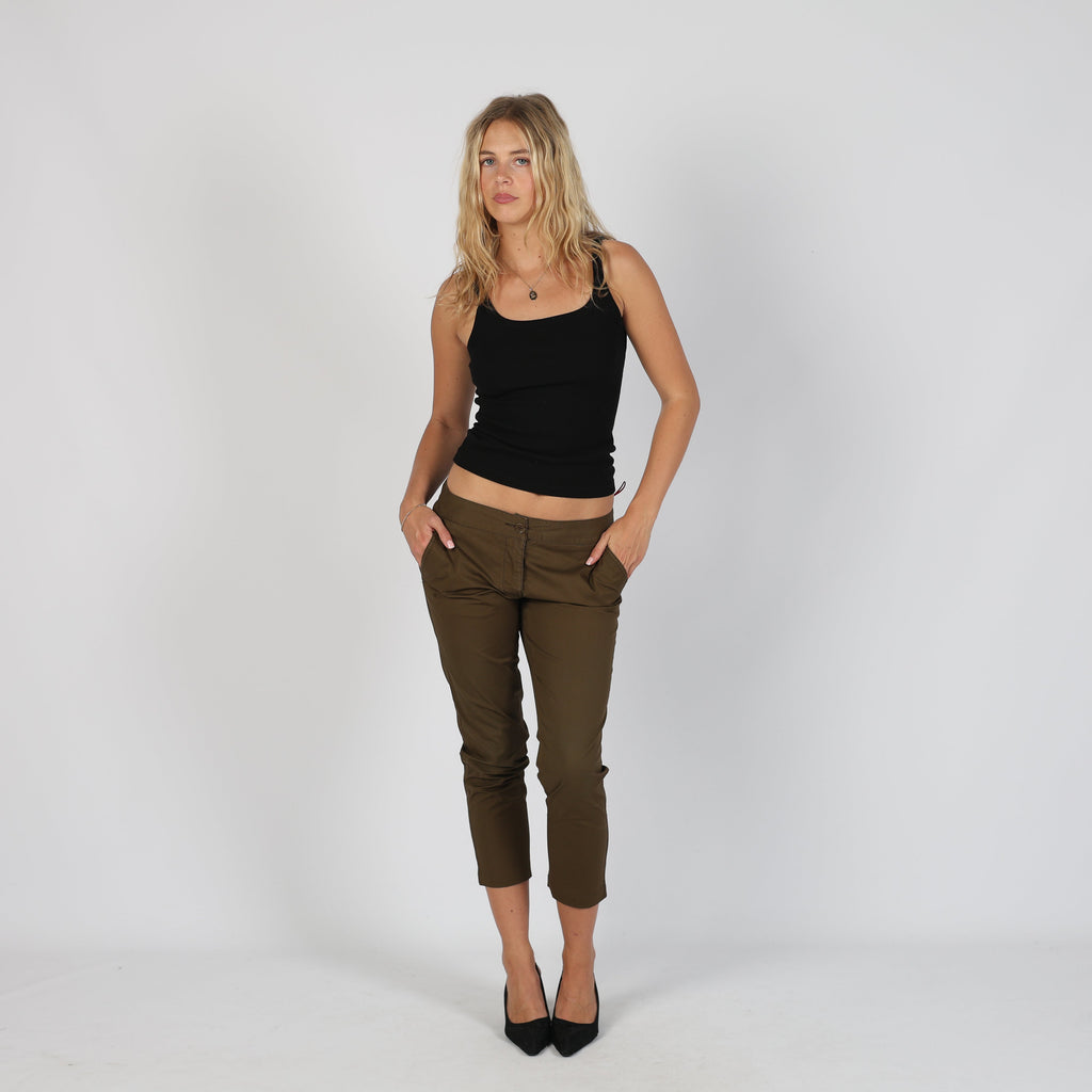 Dark Green Y2K Prada Capri Trouser (S)
