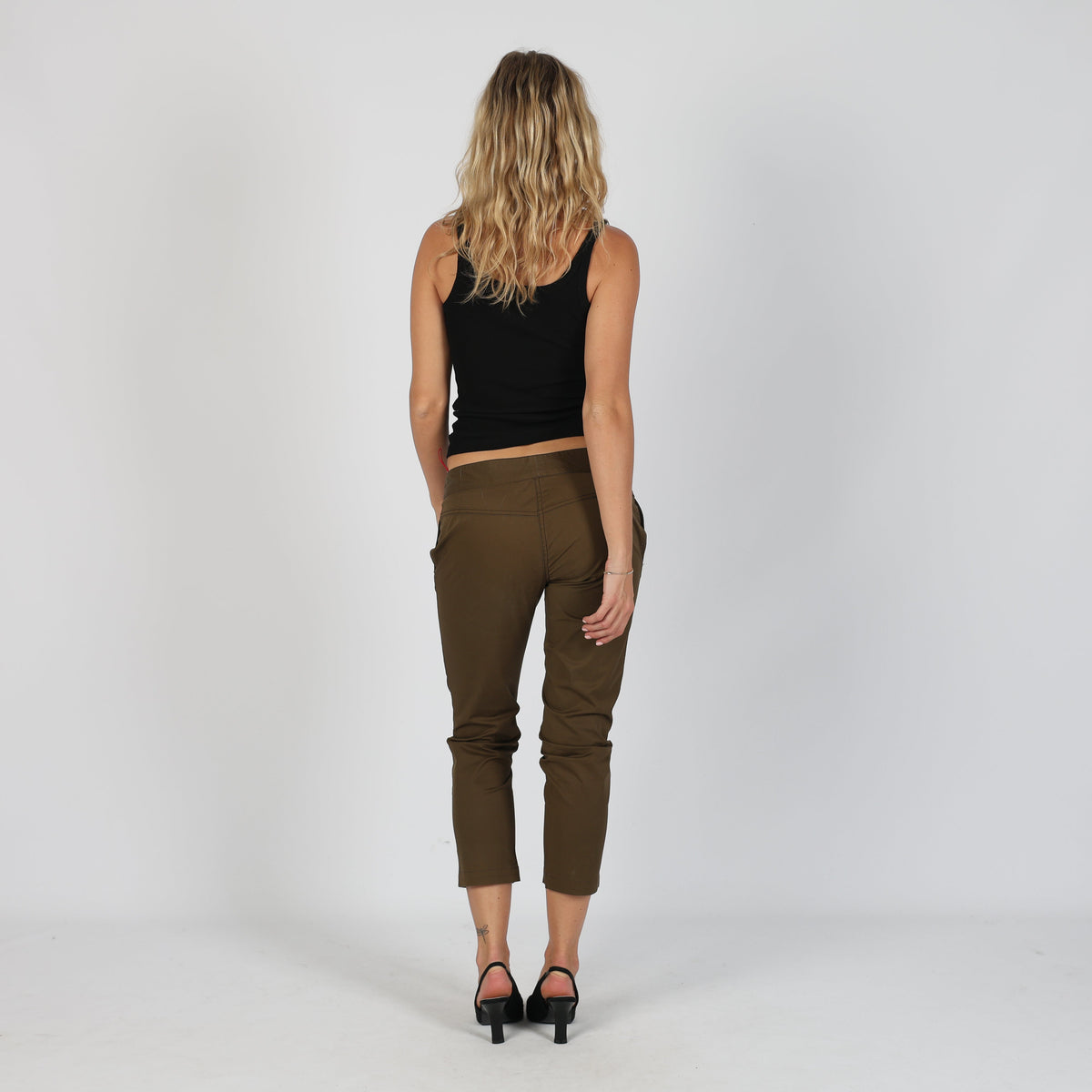 Dark Green Y2K Prada Capri Trouser (S)