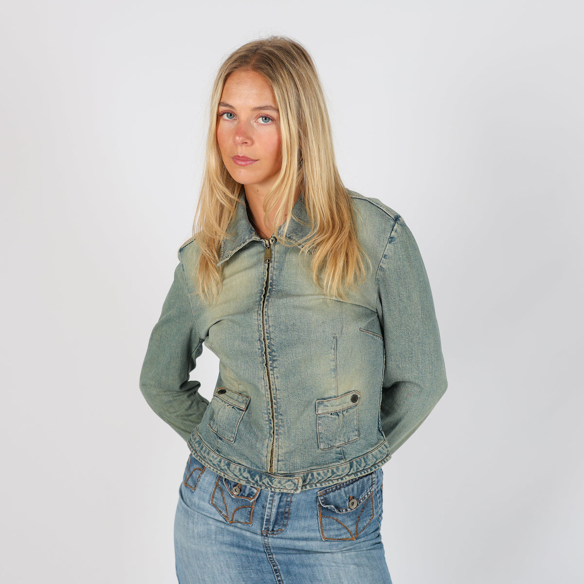 Light Blue Y2K Dolce & Gabbana Denim Jacket (S)