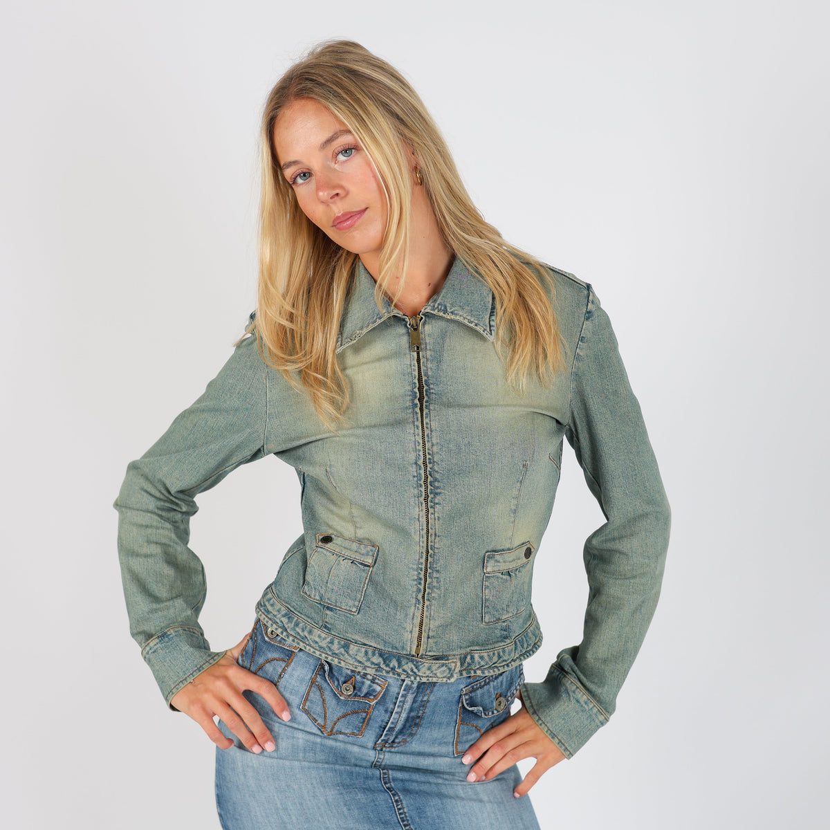 Light Blue Y2K Dolce & Gabbana Denim Jacket (S)