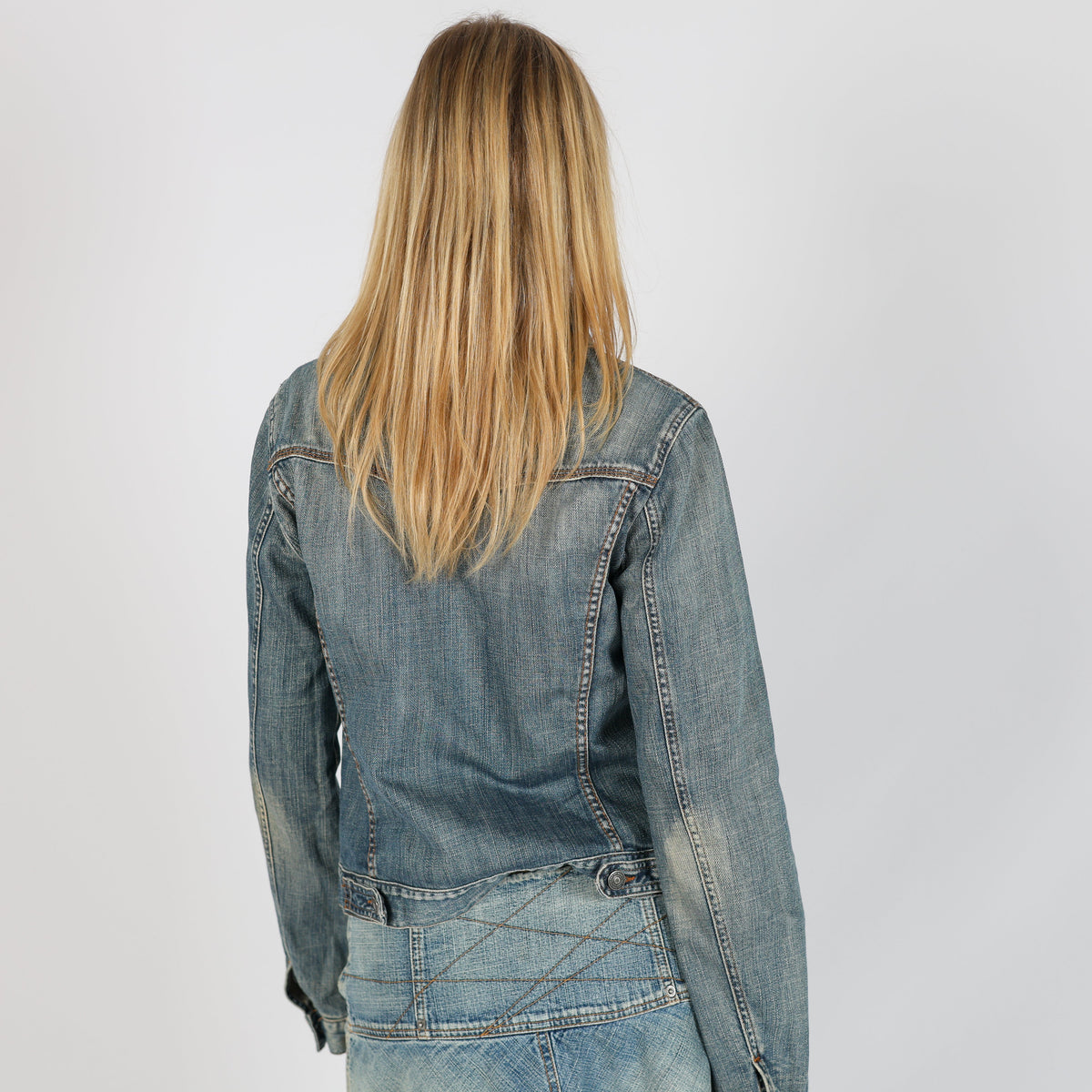 Light Blue Y2K United Colors of Benetton Denim Jacket (S)