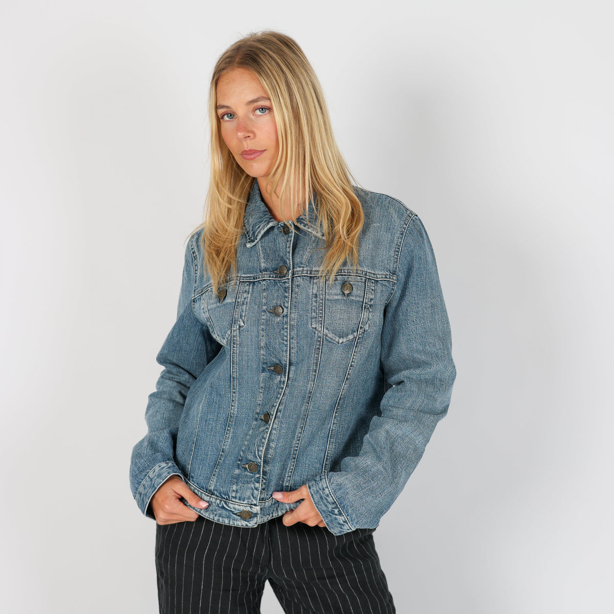 Light Blue Y2K Armani Jeans Denim Jacket (M)