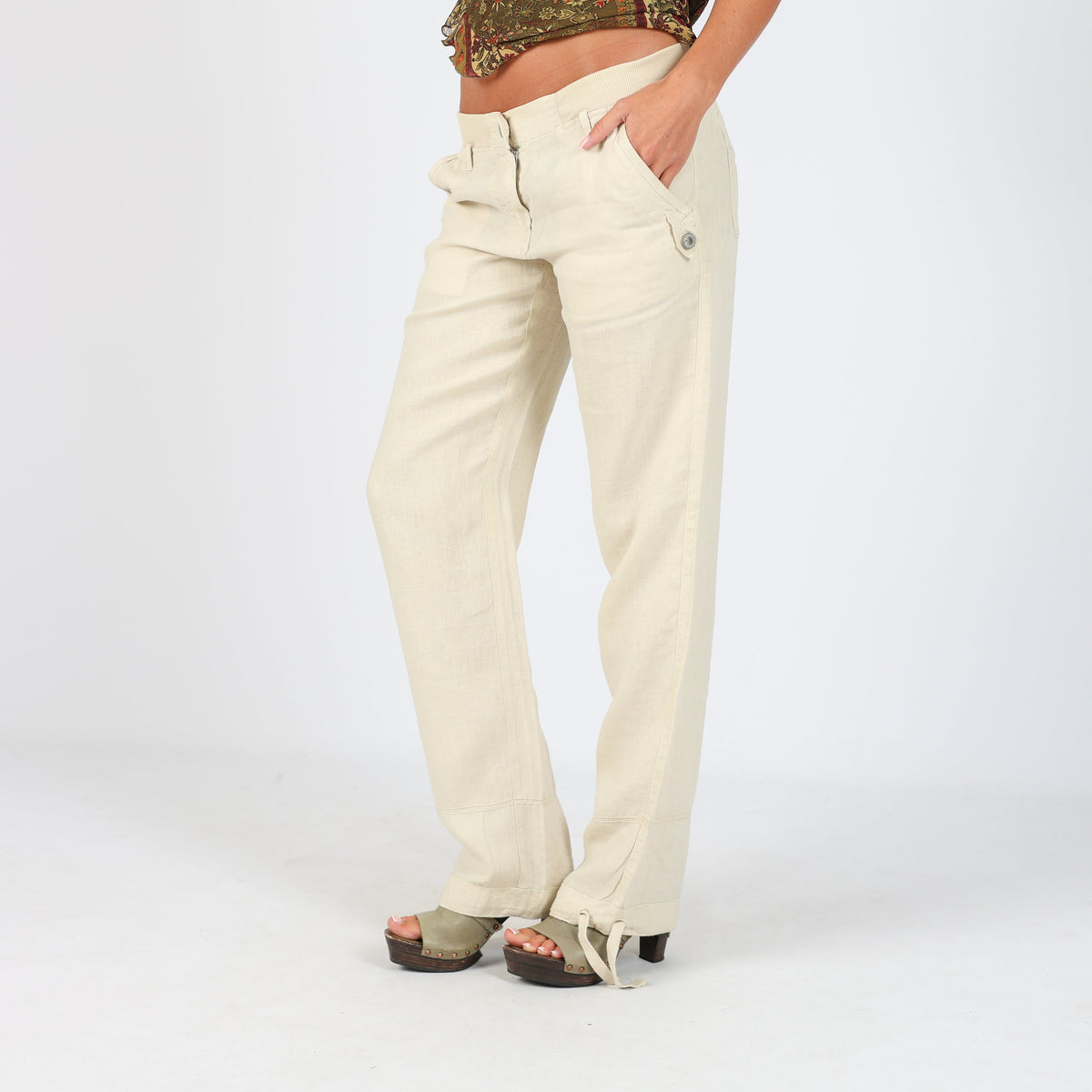 Cream Y2K Napapijri Woven Trousers (S)