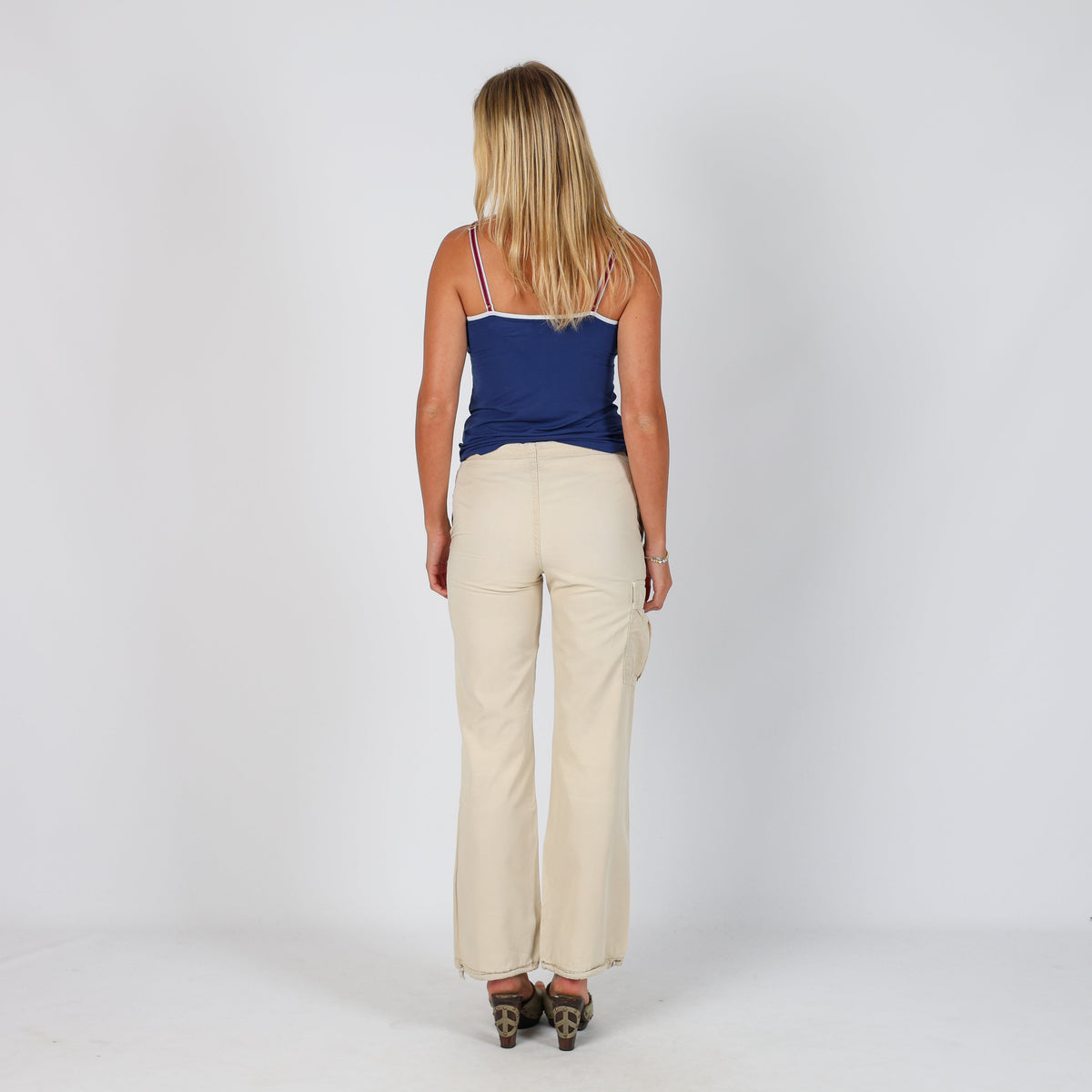 Cream Y2K Fiorucci Cargo Pants (XS)