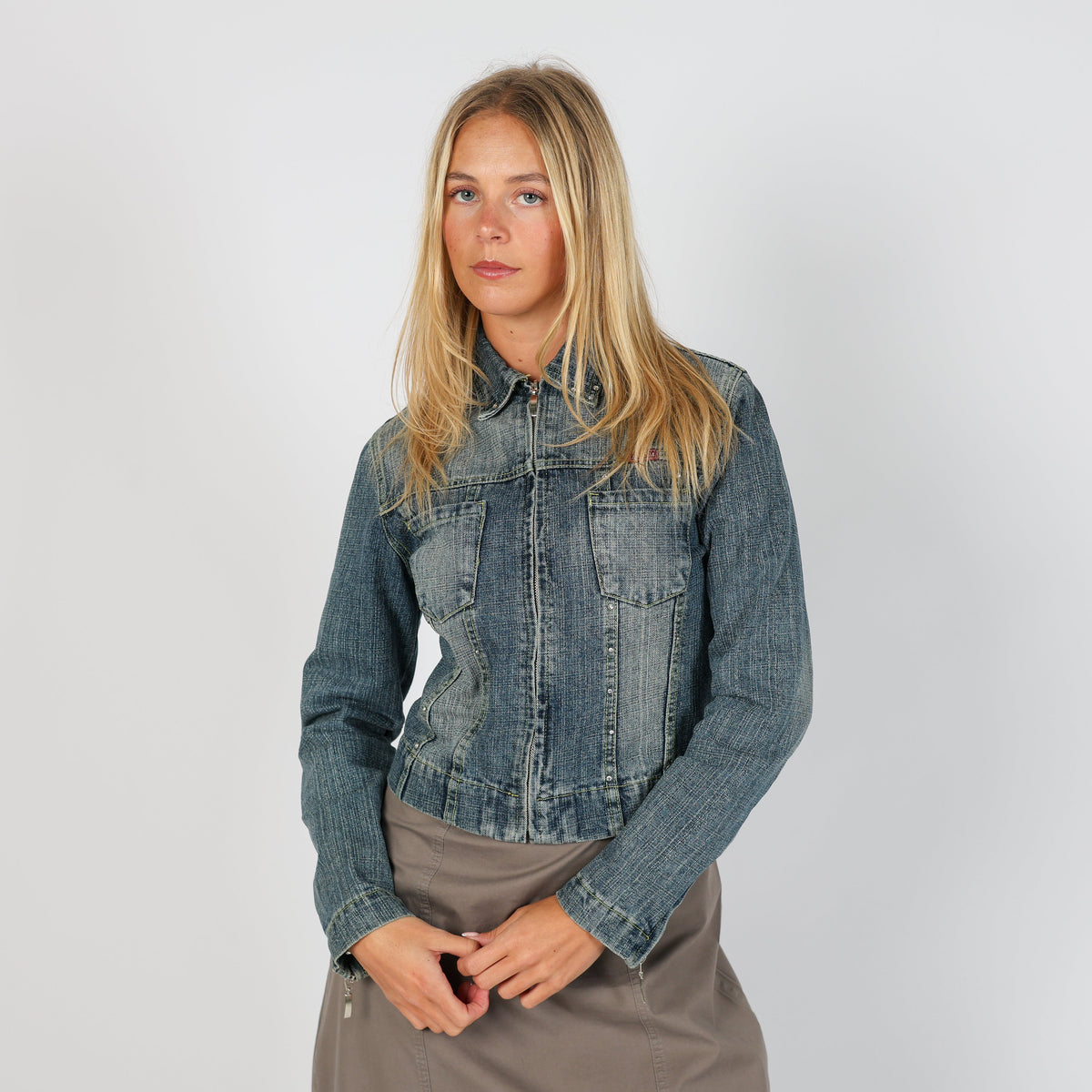 Blue Y2K Hong Da Denim Jacket Disney (S)