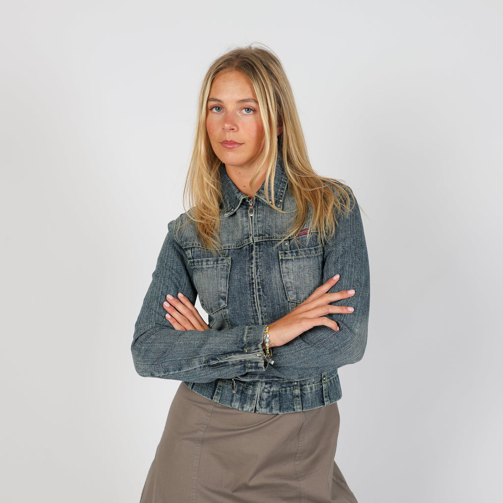 Blue Y2K Hong Da Denim Jacket Disney (S)