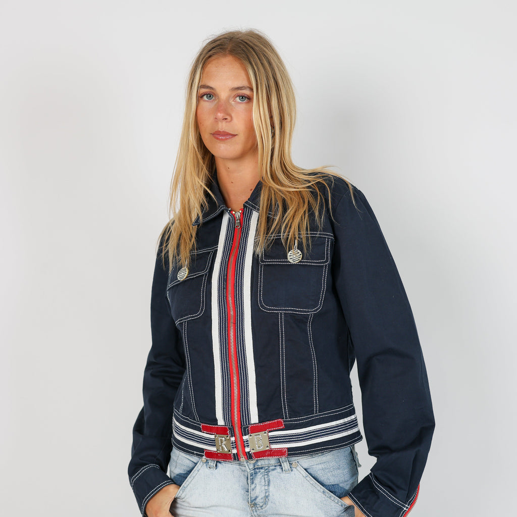 Navy Blue Y2K Roccobarocco Light jacket (S)