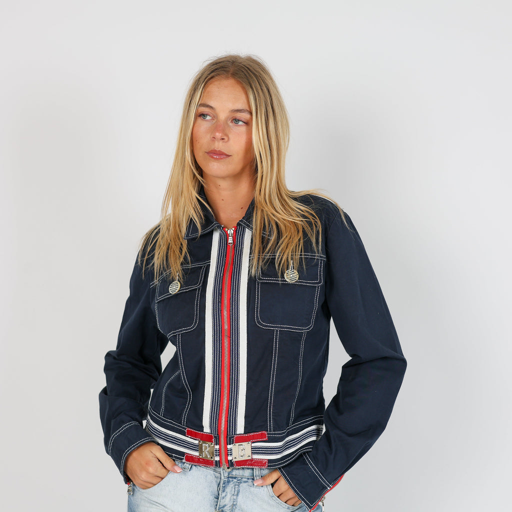 Navy Blue Y2K Roccobarocco Light jacket (S)