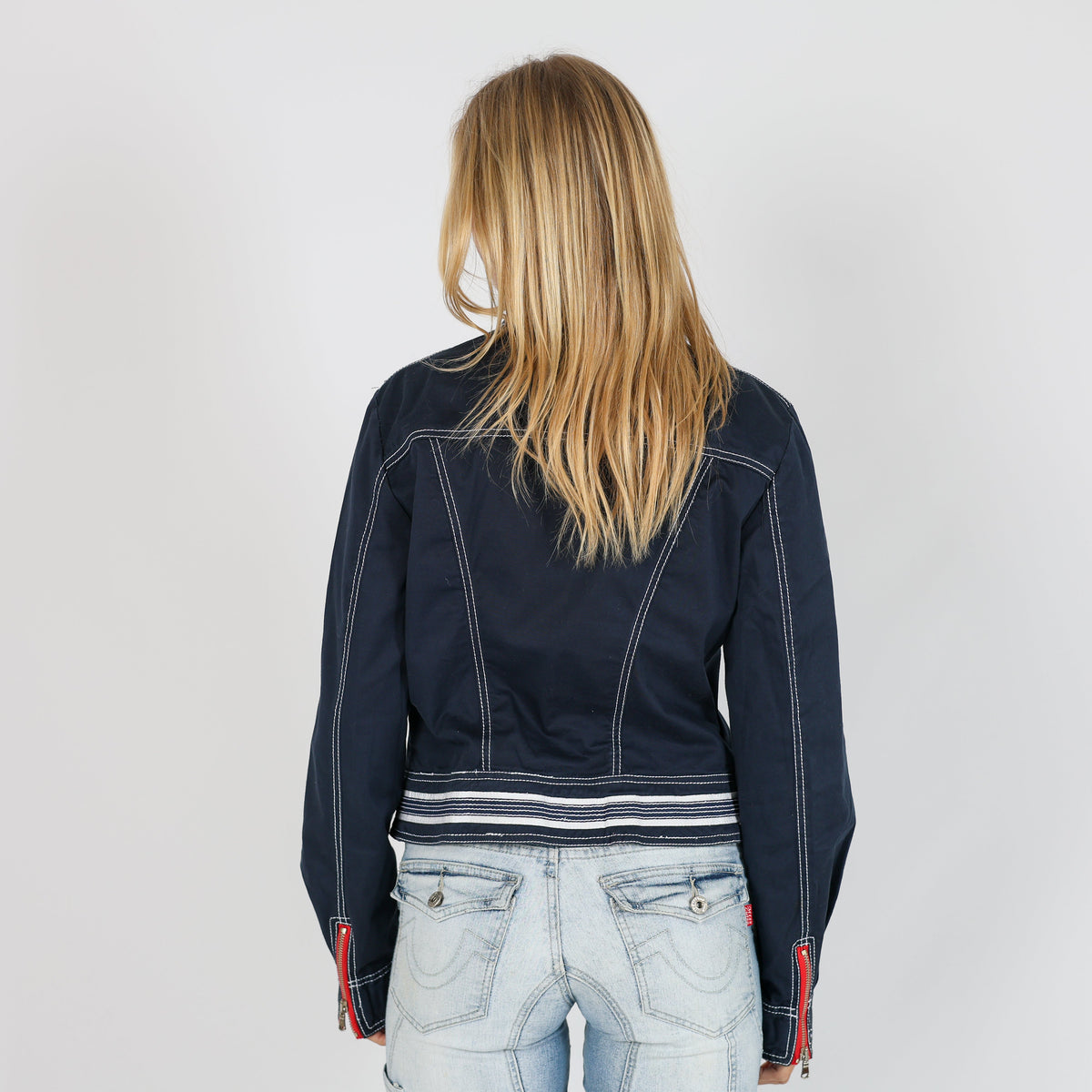 Navy Blue Y2K Roccobarocco Light jacket (S)