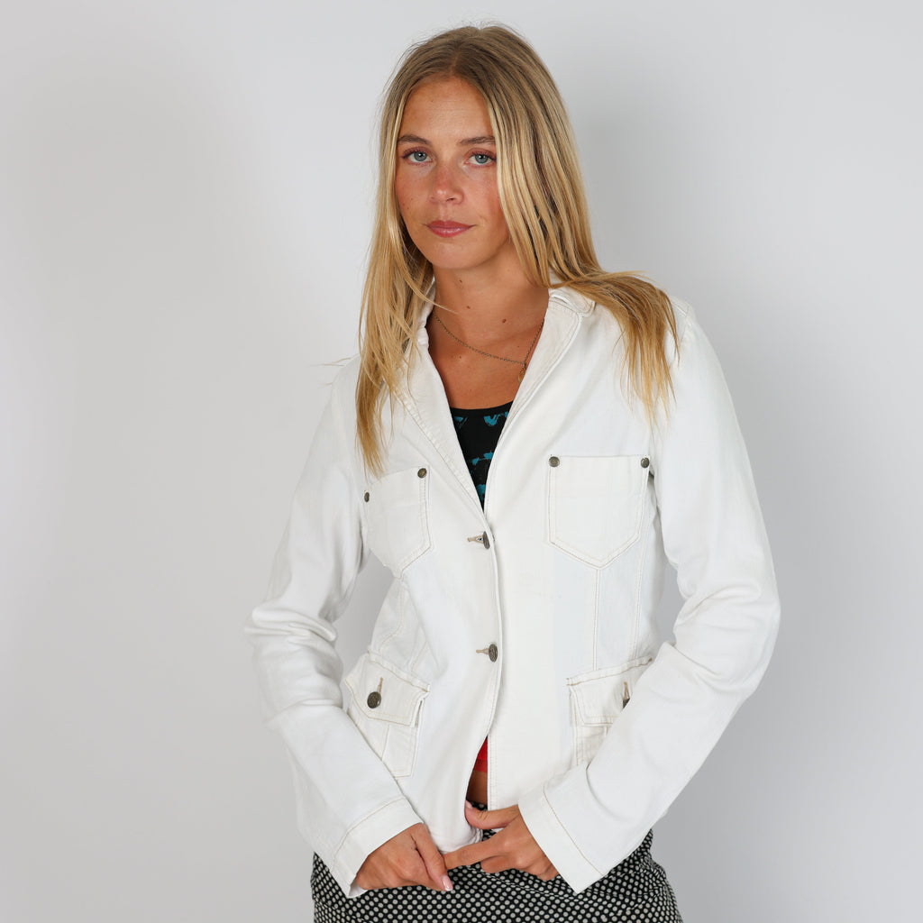 White Y2K Glenfield Denim Jacket (S)