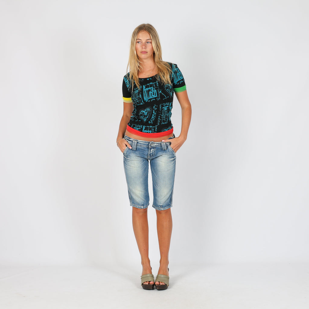 Blue Y2K Kocca 3/4 Jeans (XS)