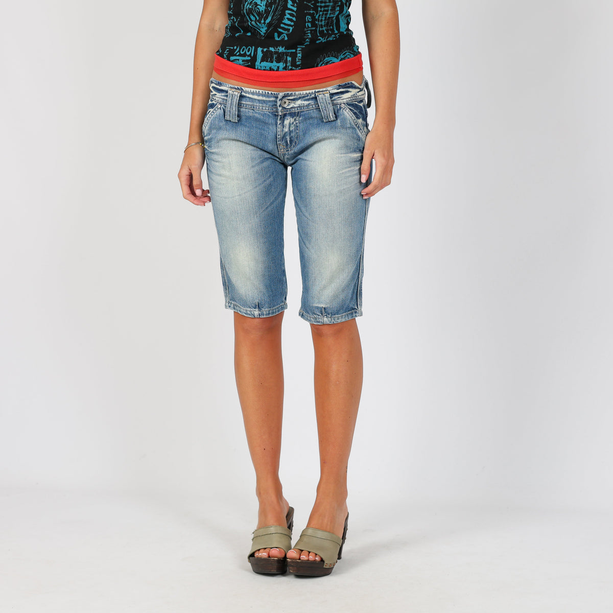 Blue Y2K Kocca 3/4 Jeans (XS)