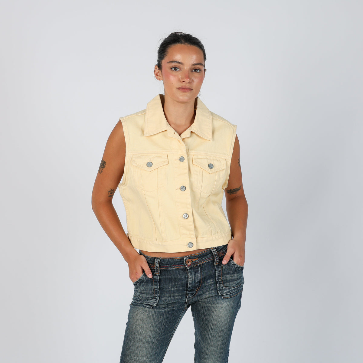 Yellow Y2K NY Jeans Denim Jacket (M)