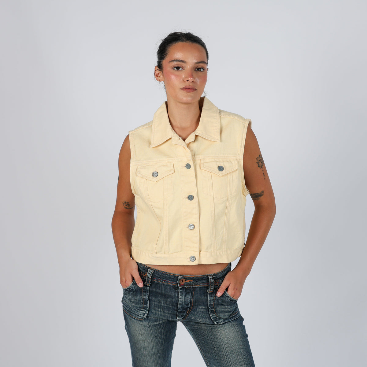 Yellow Y2K NY Jeans Denim Jacket (M)