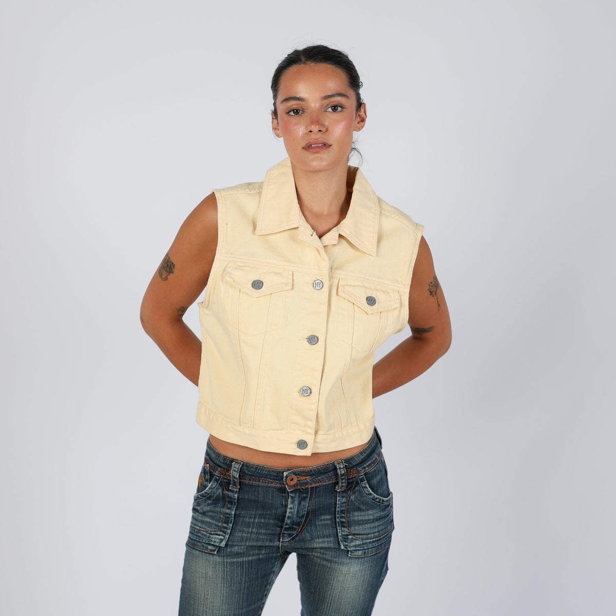 Yellow Y2K NY Jeans Denim Jacket (M)