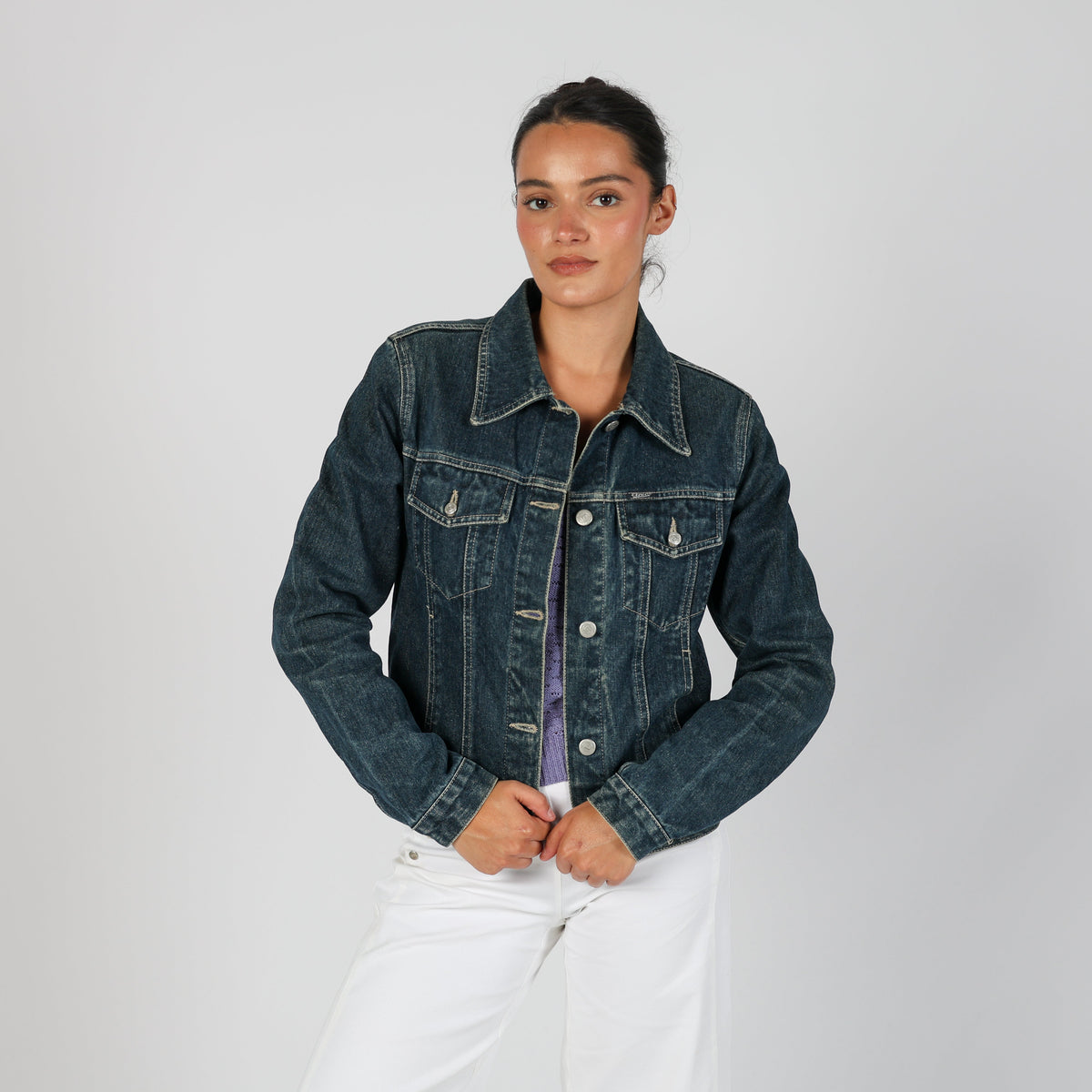 Blue Y2K Etnic Sisters Denim Jacket (S)